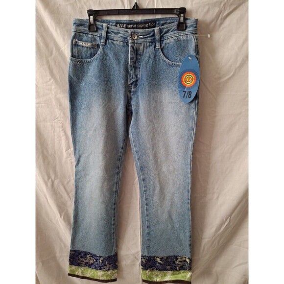 RVT Serve piping hot Women's Blue Jeans Size 7/8 ( 1471) - Picture 1 of 13